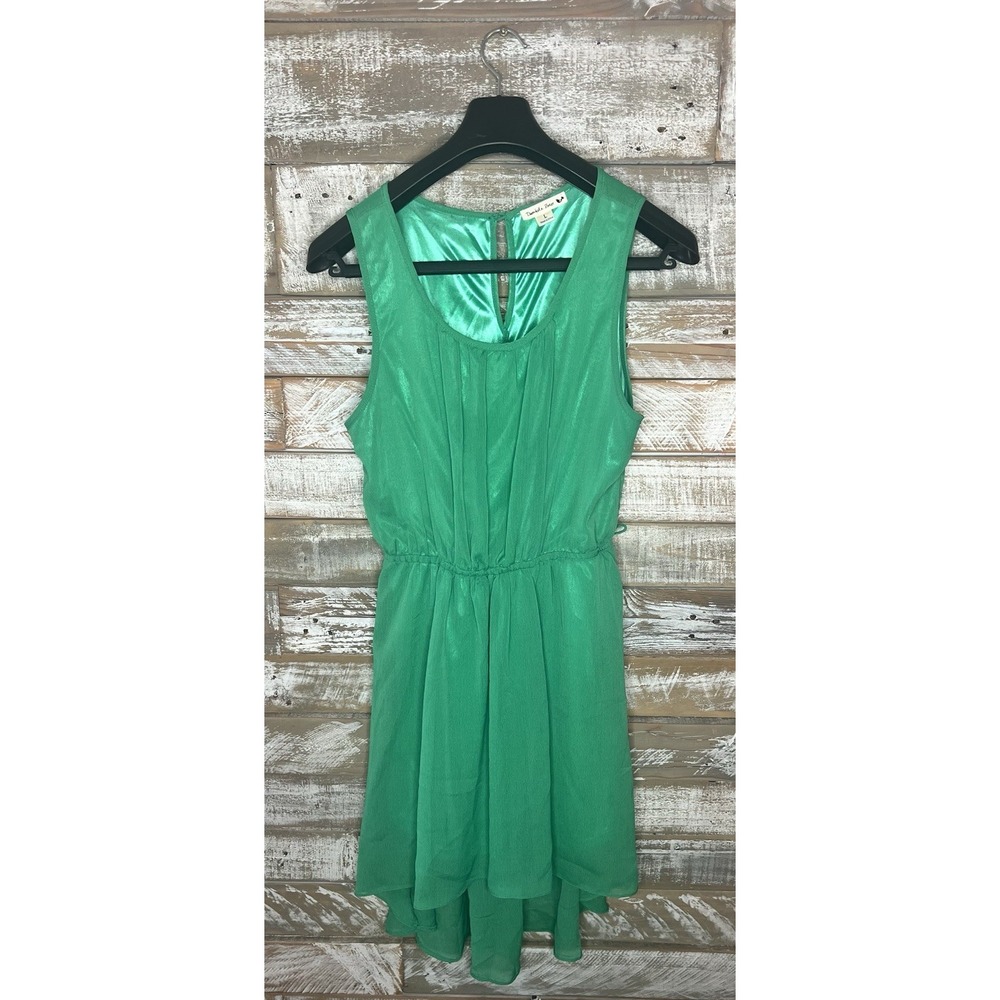 Double Zero womens green summer dress sleeveless L‎